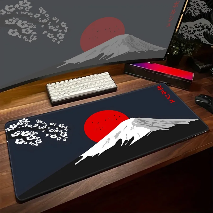 Kawaii Simple Design Mouse Pads Sakura Black Mousepad Fed Gaming Desk Mat Office accessories Extra Large Gaming Mousepads