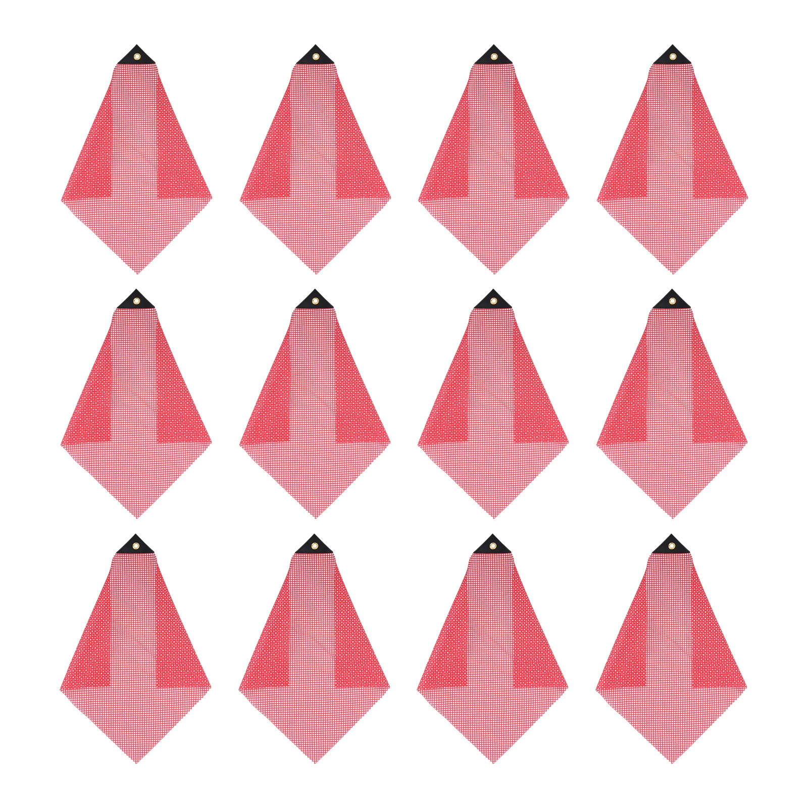 12Pcs 18 x 18 Inches Red Single Corner Grommet Warning Flags Weatherproof For Truck Loads With Blind Spots Trailer Hauling