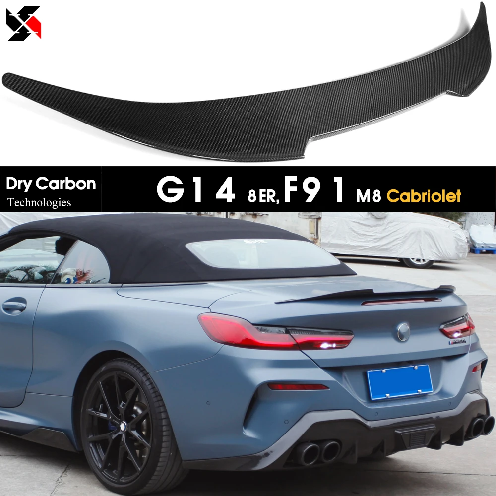 Auto-Clave Dry Carbon Rear Deck Spoiler Wing Fit for BMW 8 Series G14 & F91 (M8) 2019 - 2024 2-Door Convertible Only