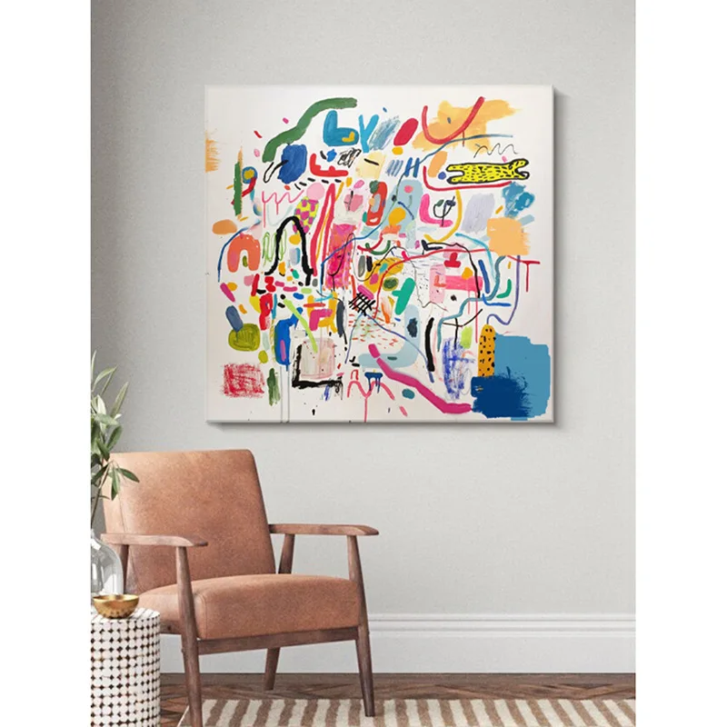 Abstract graffiti niche art decoration painting, living room background wall, modern dining room canvas, bedroom square mural