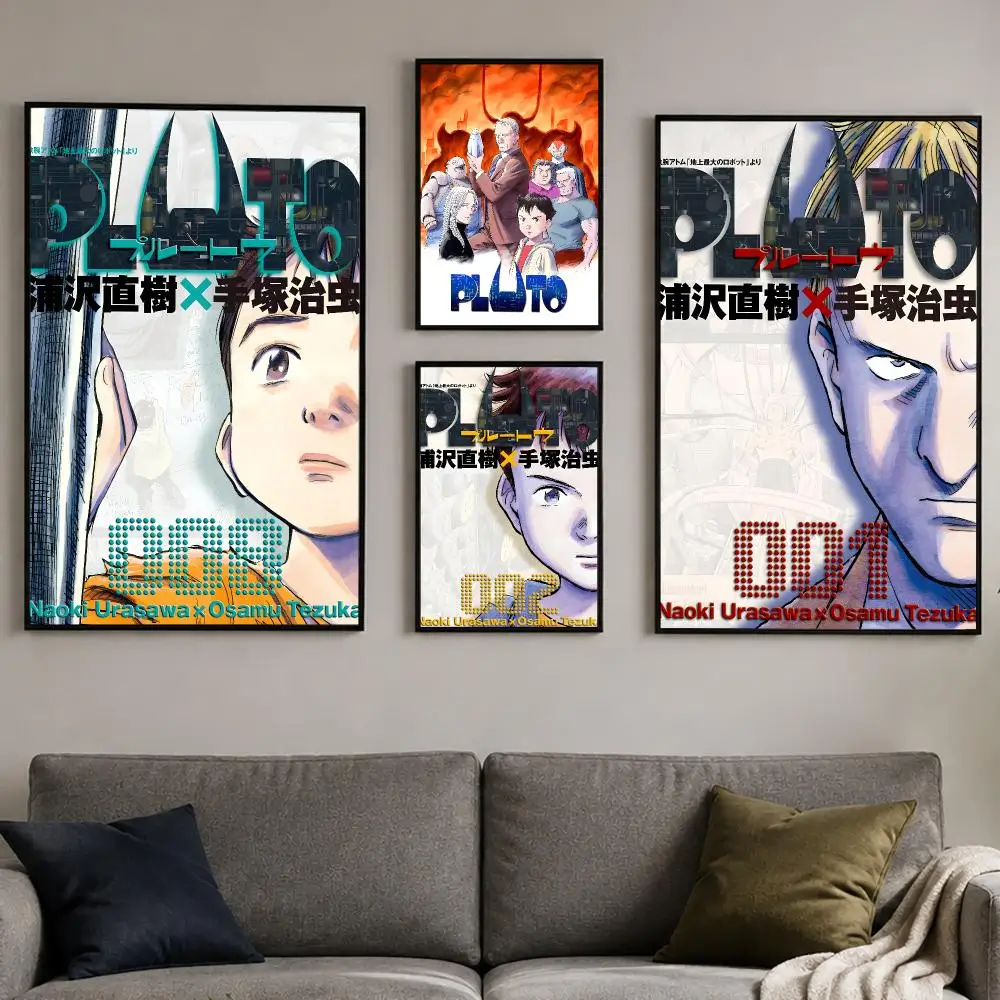 Anime Mystery SciFi Pluto Poster PP Self-Adhesive Bedroom Gaming Cafe/Bar Vintage Aesthetic Decor Ideal Gift