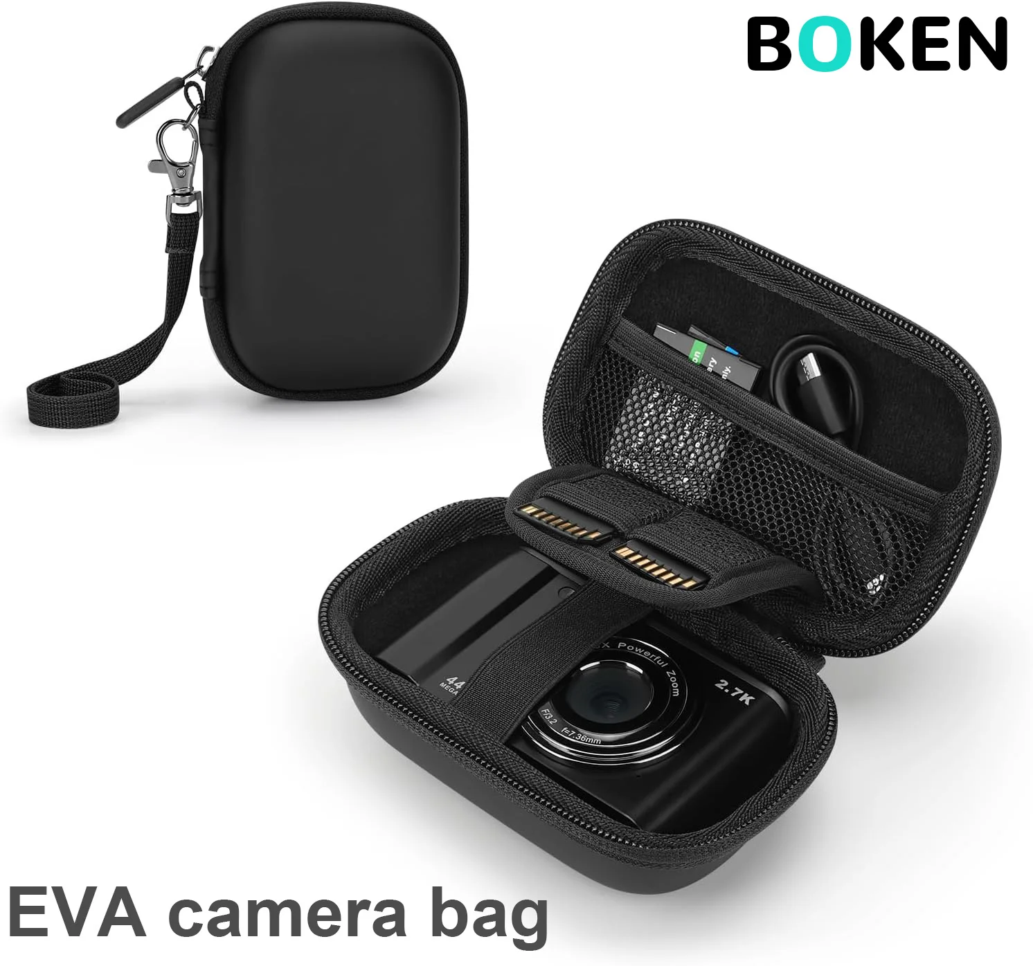 EVA Shockproof Portable Camera Storage Bag with Wrist Strap for Small Compact Digital Canon Sony CCD Cameras Protective Pouch