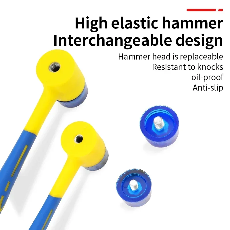 Installation hammer with double head, rubber hammer with rubber handle, removable isolated installation, blow hammer, 25mm-45mm