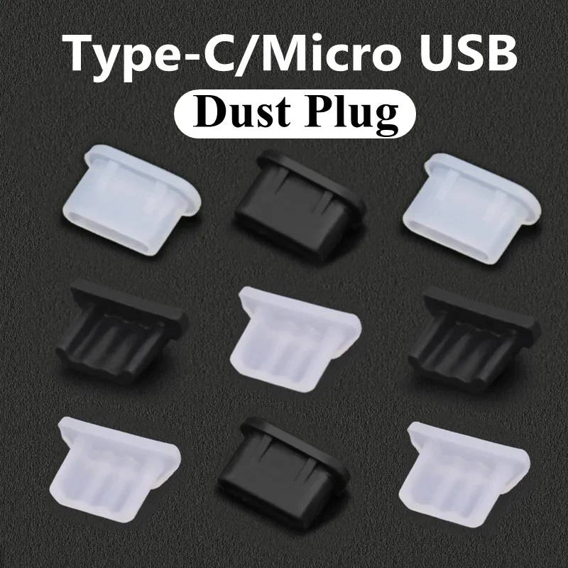 5 Pcs/Set Micro USB Type-C Dust Plug USB Charging Port Protector Silicone Plug for Samsung Huawei Xiaomi Smart Phone Accessories