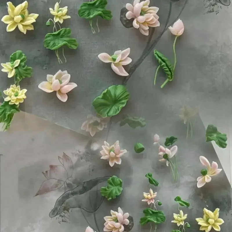 Blumen Serie 3D gebogene Nagelform Maiglöckchen Lotusblume Diy hohe transparente Nagelvorlagen Nagelform Kunst Dekor