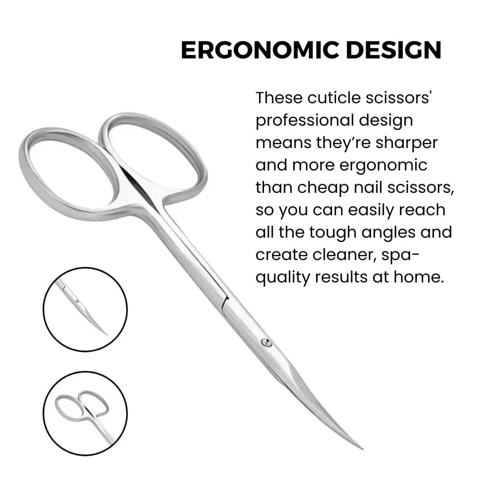 High Grade 440C Stainless Steel Cuticle Scissors With Sharper Edge Grooming with Precise Pointed Tip  For Women and Men