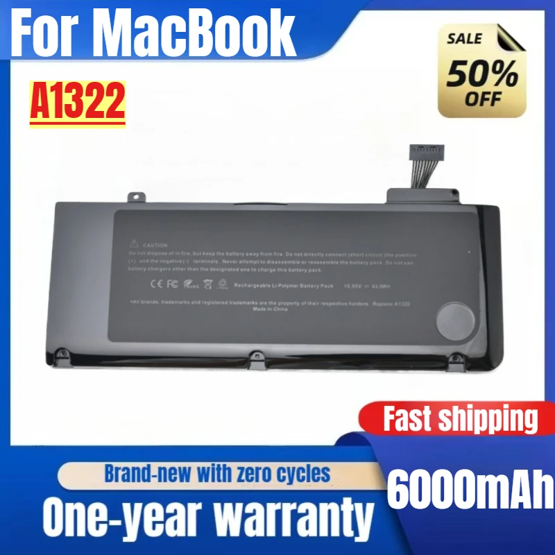 

Аккумулятор для ноутбука A1322 для MacBook Pro 13 "A1278 2009, Новое поступление, аккумулятор большой емкости, высококачественная сменная батарея