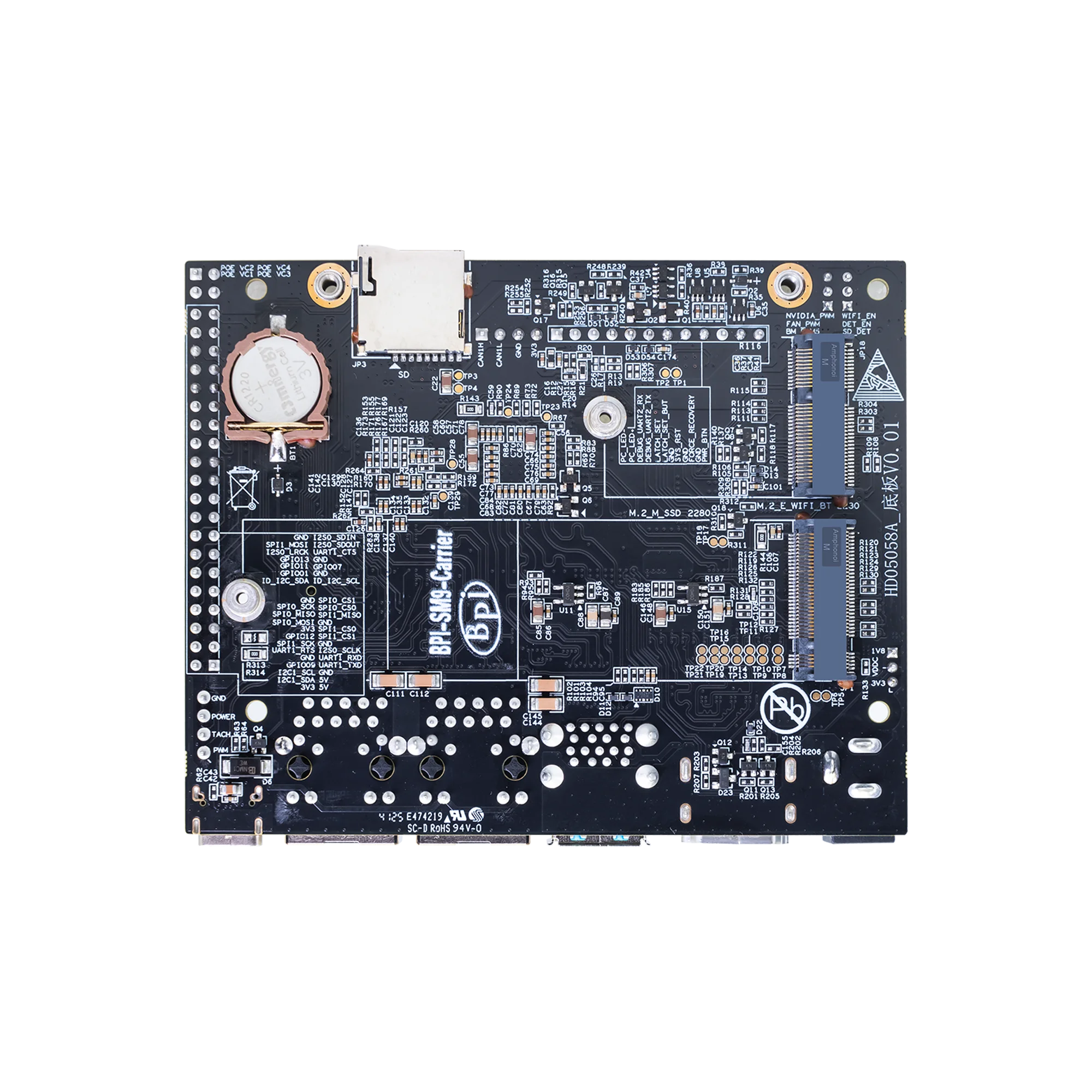 Banana Pi BPI-SM9 SOPHGO BM1688 8GB LPDDR4 32GB eMMC 8 Core ARM CA53 1.6 جيجا هرتز 16 HD فيديو تحليل ذكي كمبيوتر صناعي