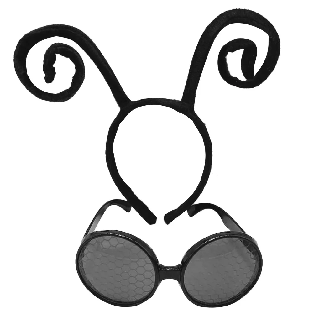 

1Set Bug Antenna Headband Sunglasses Set Creative Chic Design Lightweight Comfortable for Party Cosplay Holiday