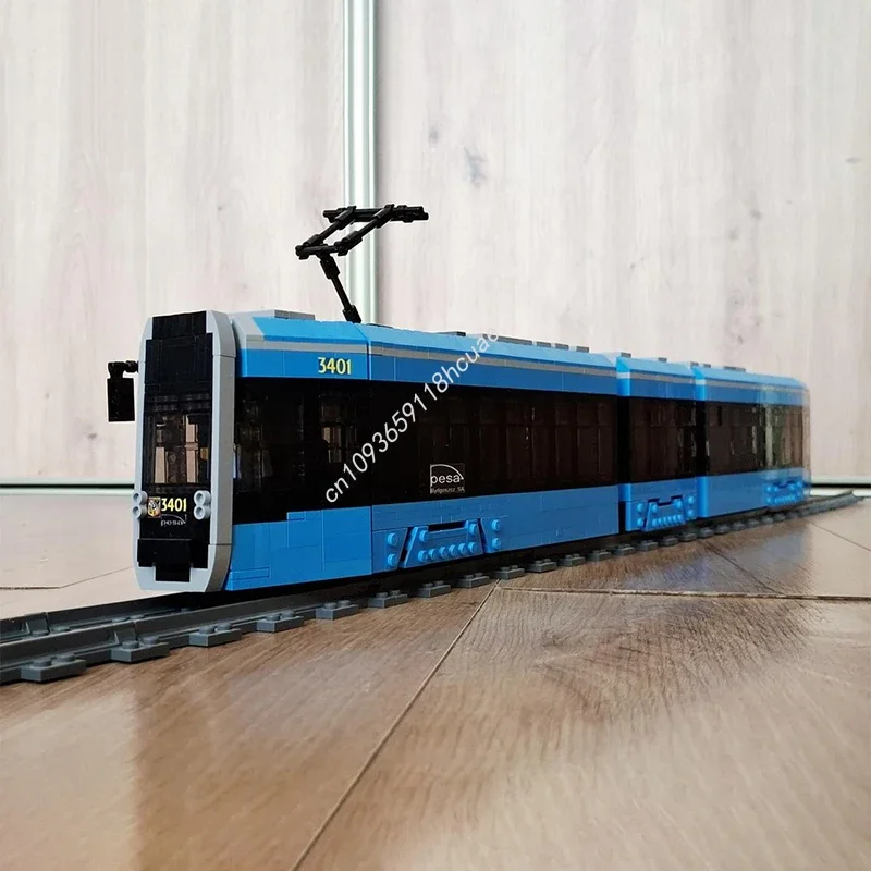 

1825 деталей MOC Pesa Twist 146N, модель трамвая MPK Вроцель, конструктор, игрушки для детей, подарки на Рождество