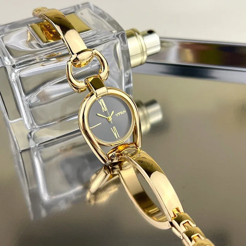 Ladies Vintage Button Hand Bracelet Watch - Casual & Fashionable