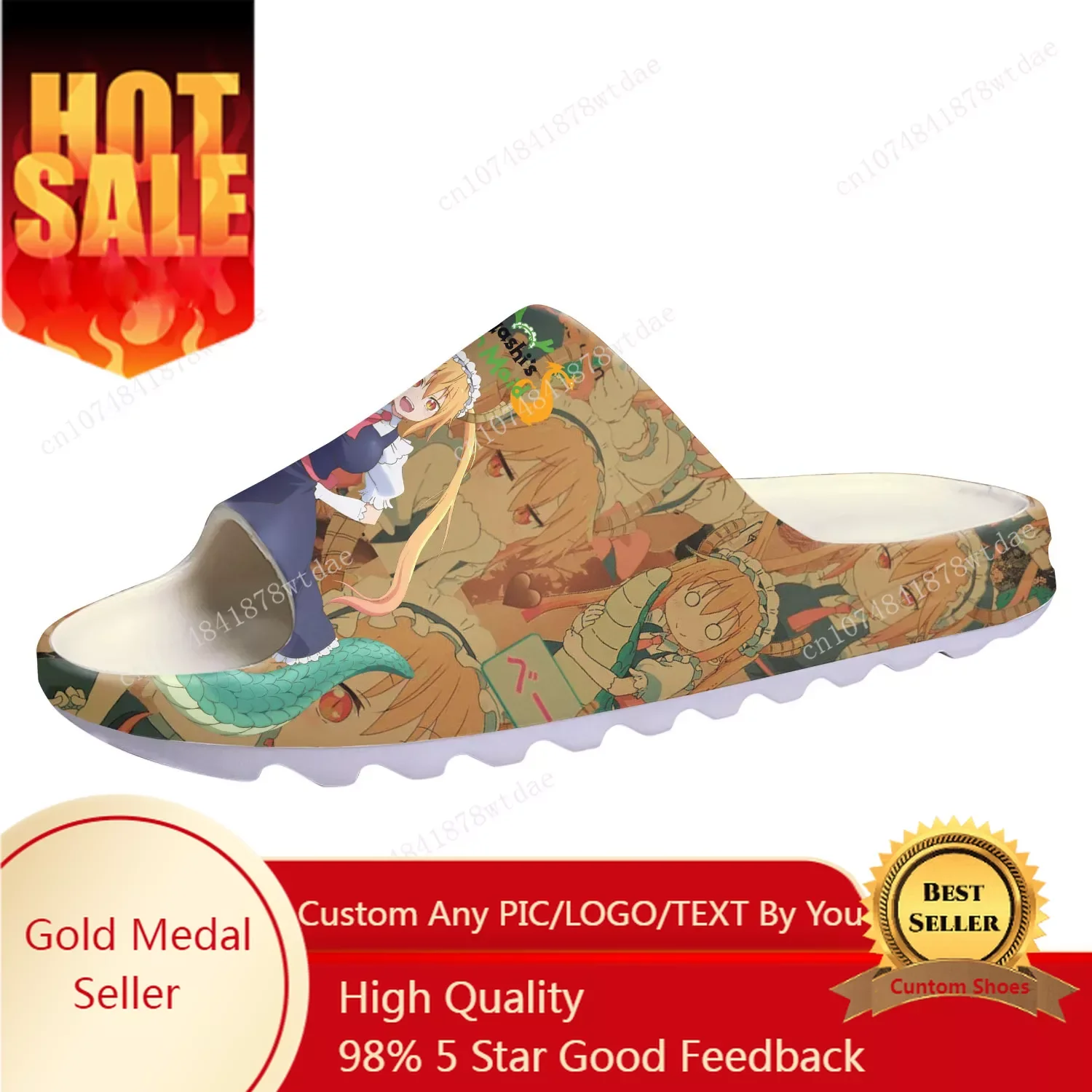 Miss Kobayashi Dragon Maid Tohru Soft Sole Sllipers Mens Womens Teenager Home Clogs Step In Water Shoe On Shit Customize Sandals