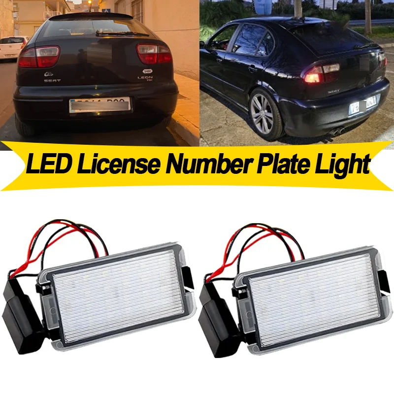 2 قطعة سيارة LED رقم لوحة ترخيص أضواء لمقعد إيبيزا 6L 2002 2003 2004 2005 2006 2007 2008 ليون 1 متر 1999 2000 2001-2005