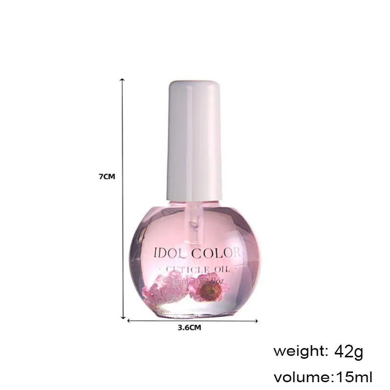 15 ml/fles Paarse Lavendel Nagelvoeding 9 Geuren Olie Gedroogde Bloemen Waterontharder Nail Art Care Cuticle Revitalizer Olie Gellak *