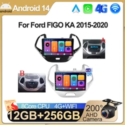 Cam QLED IPS Screen 7862 Android 13 For Ford FIGO KA 2015-2020 Auto Stereo Multimedia Wireless Video Radio Carplay DSP WIFI DVD