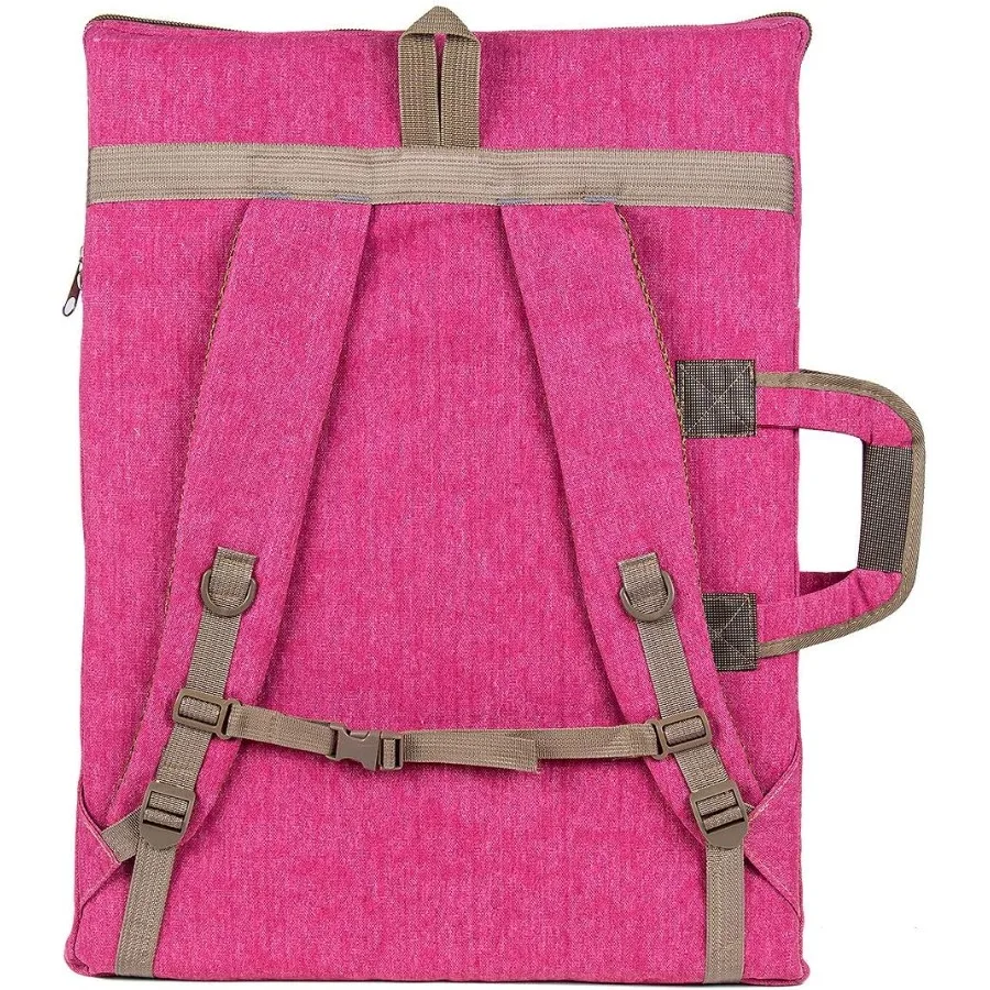 Zaino grande con custodia per portafoglio artistico in tela da 26 x 19,5 per artisti, soluzione di archiviazione durevole con comode spalline ideali