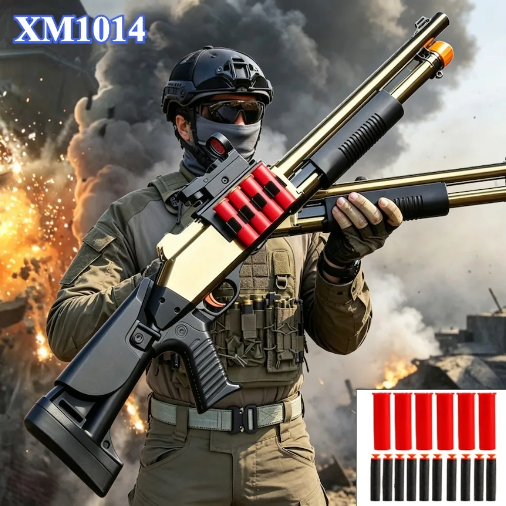 XM1014 S686 Shotgun Spray Toys Shell Throwing Soft Bullet Outdoor Long Range Shooting Distance Battles Game Birthday Gift
