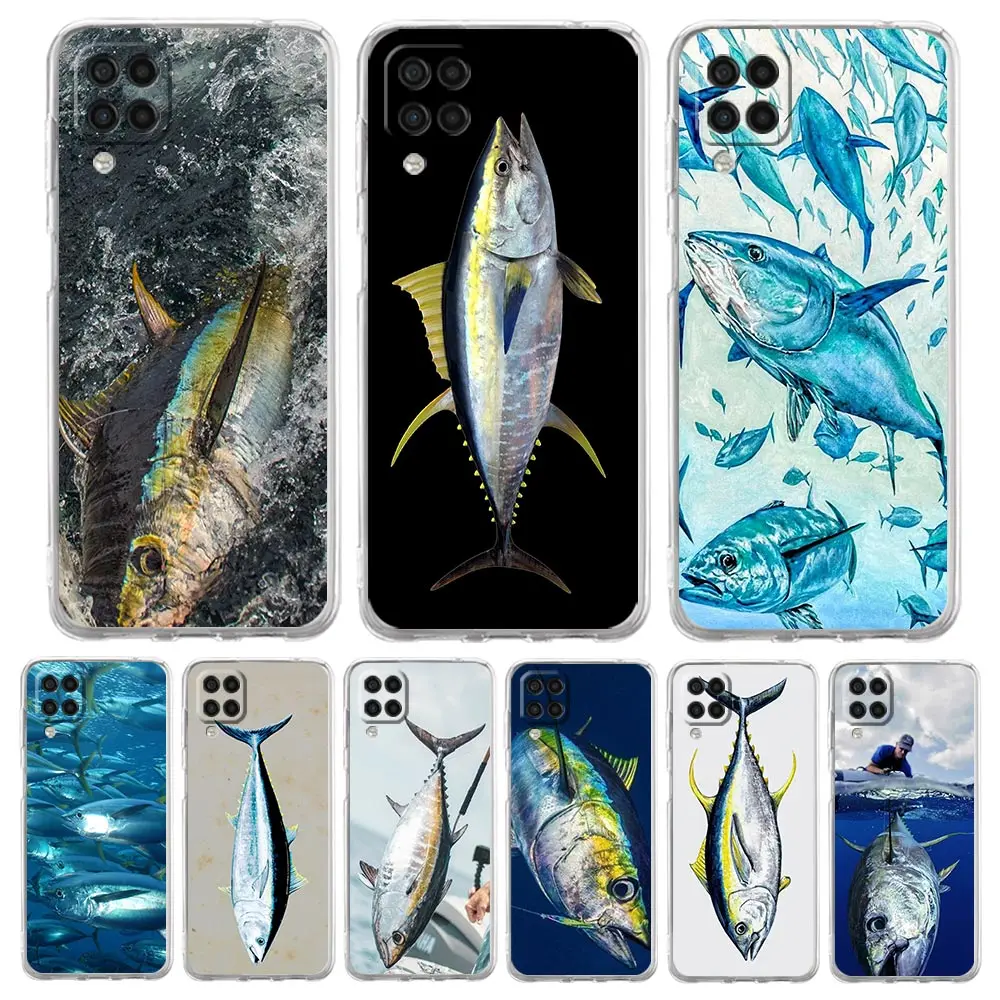 Phone Case for Samsung A13 A15 A25 A35 A51 A55 A71 A21S A11 A12 A31 A52 A41 A23 A53 A73 A32 5G A03S A05s Cover Bluefin Tuna