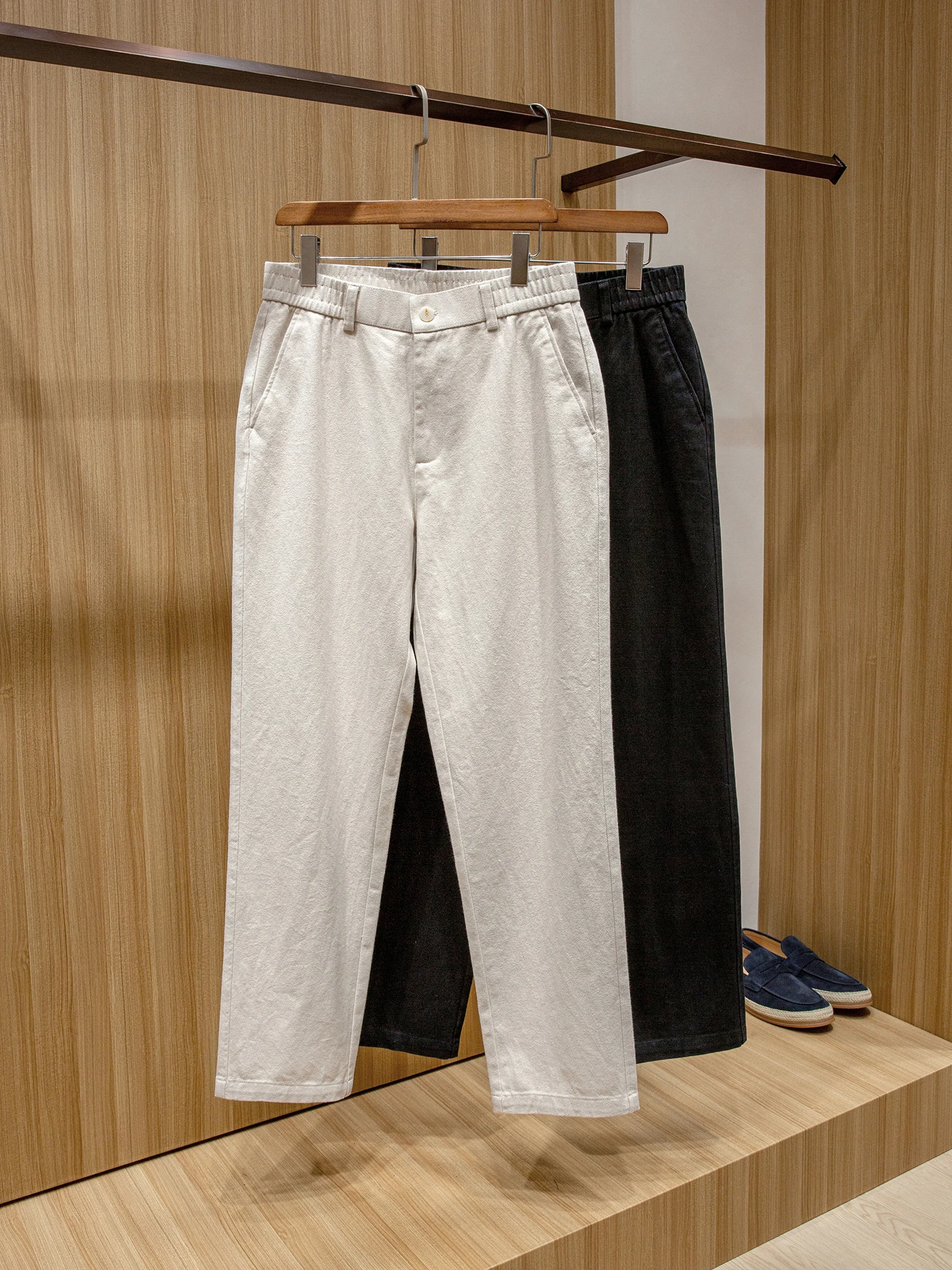 

Повседневные утепленные мужские брюки из чистого хлопка на осень-зиму, прямого кроя, с эластичным поясом, простые, но стильные