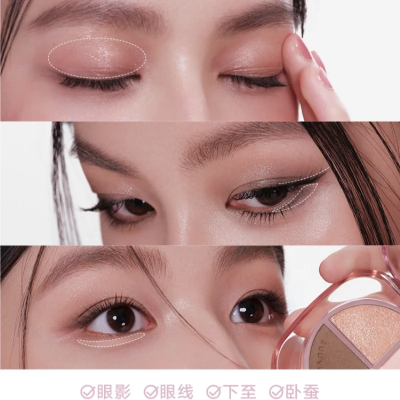 Judydoll 2025 nova paleta de sombra de quatro cores fosco baixa saturação terroso shimmer glitter diário luz natural maquiagem dos olhos