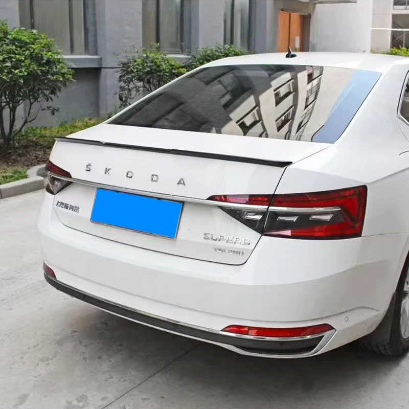 Dla Skoda Octavia 2020 2021 Spoiler w stylu V Stylizacja samochodu ABS Niepomalowany kolor Tylne skrzydło bagażnika Dekoracja samochodu — zdjęcie 5