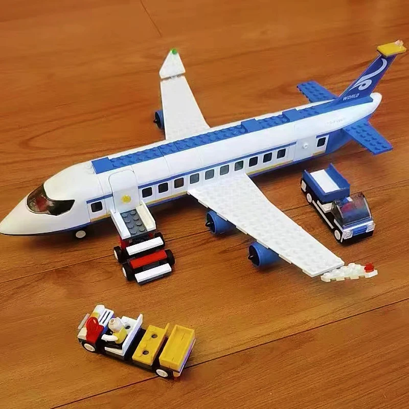 City Plane Series International Airport Airbus  Building Blocks Cargo Airliner Medical Rescue Aircraft Model Bricks Set Toys