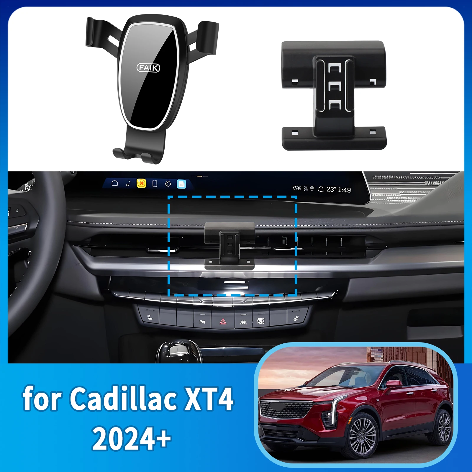 

Car Mobile Phone Holder for Cadillac XT4 2024 2025 2026 Navigation Stand Auto GPS Bracket Accessories