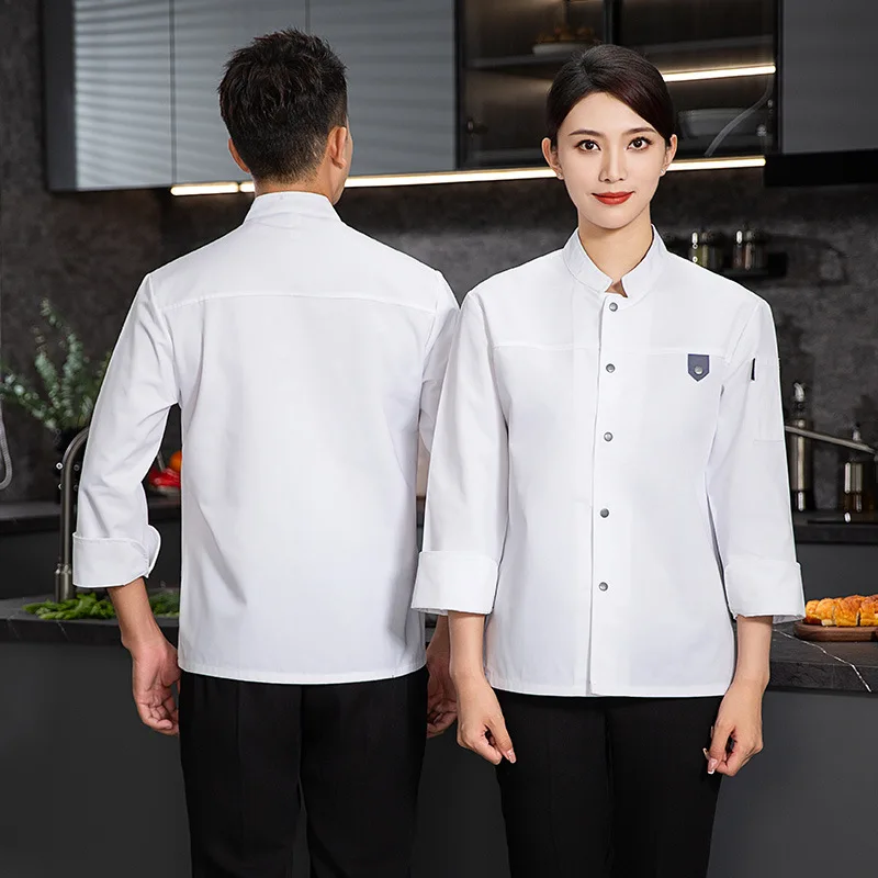 Dining Chef Overalls Long Sleeve Men's Autumn and Winter Hotel Restaurant Ding Room Chef Canteen Western Baking Kitchen Tooling