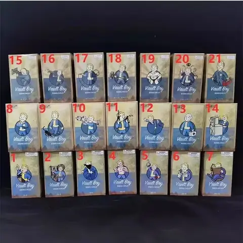 Bobblehead Söt Vault Boy Full Set Figur Leksaker Anime Actionfigur Staty Samling Modell Dockrum Ornament Leksaker Barn Present 6 best sales Fallout Bobblehead - №1