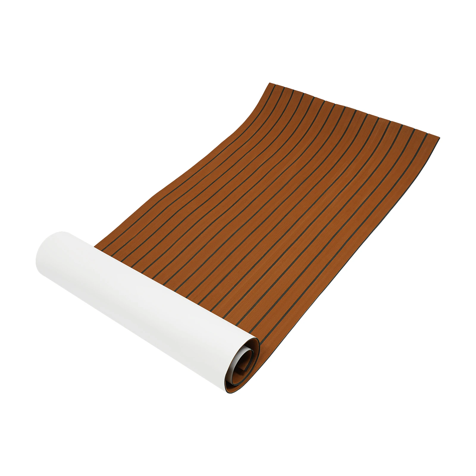 Stripes EVA Foam Teak Floor Mat Self-Adhesive Anti-Slip Waterproof Flooring Sheet for Yacht Boat RV Caravan Gym