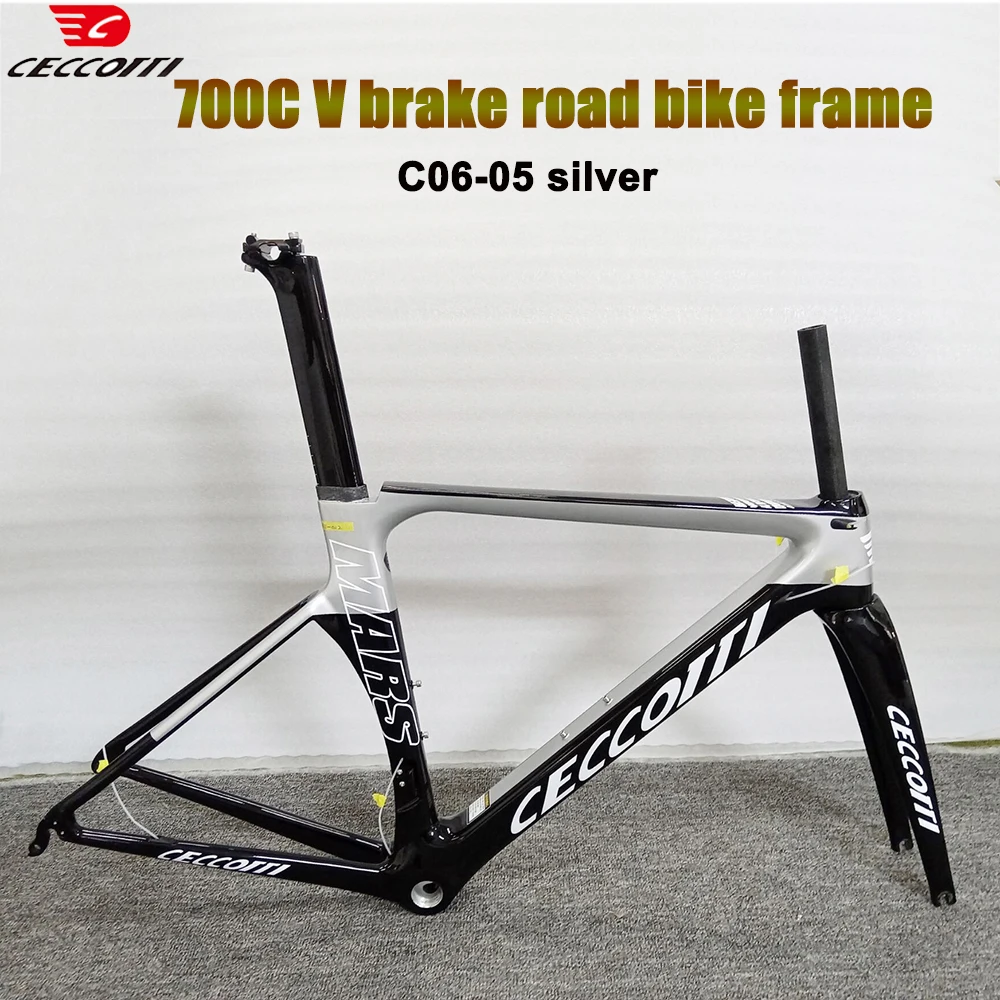CECCOTTI Factory RF06 Model 700C V Brake Road Bike Frame T1000 Full Carbon Material Max Tires 25mm Bicycle Frameset Thread BB68