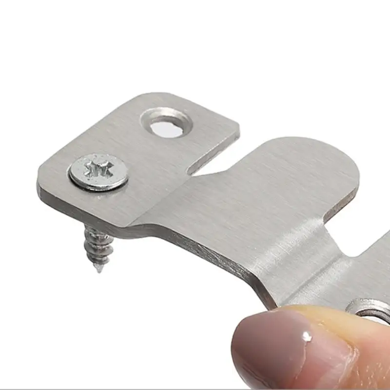 E8BD 10pcs Flush-Mounted Concealed Brackets Heavy Duty Picture Frame Hangers Stainless Steel Furniture Connector Hooks