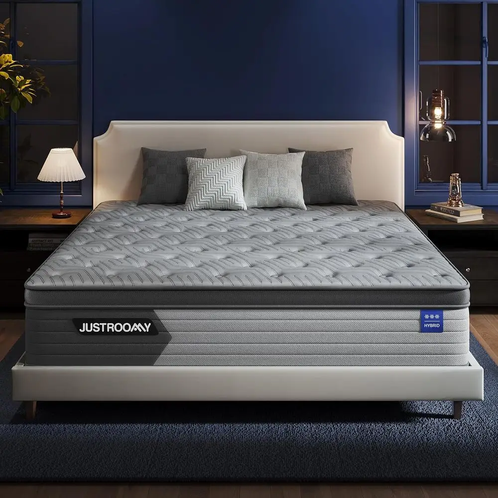 

Hybrid Gel Memory Foam Mattress with Cooling Ice Silk, 14, Individually Wrapped Springs, US Certified