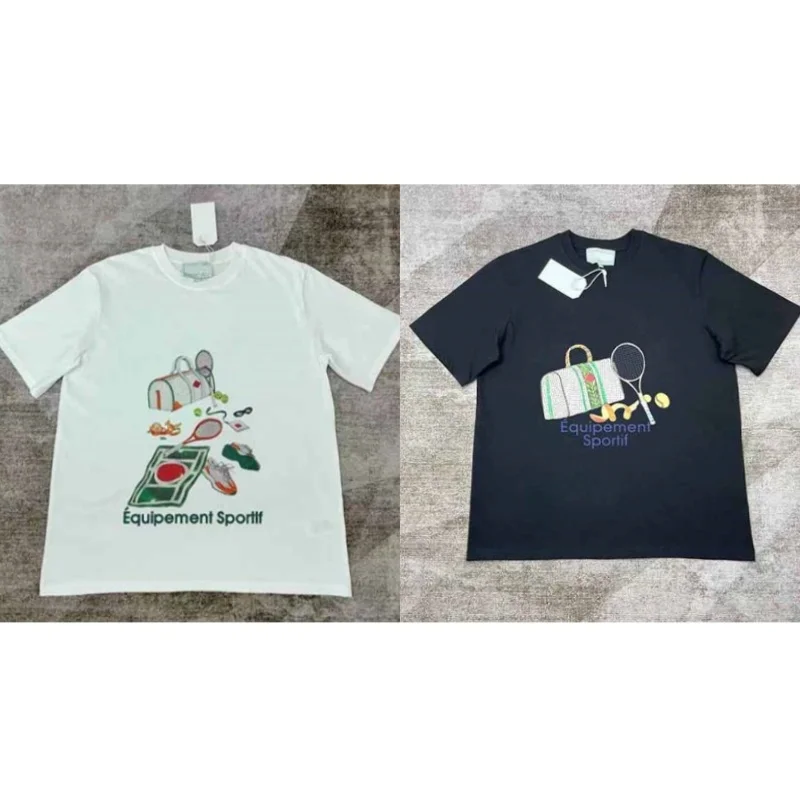 Camisetas Casinoblank Paris 2025 de Alta Calidad con Estampado de Equipamiento de Tenis para Hombre y Mujer, Camisetas de Verano de Algodón Casual para Hombre, Talla Grande