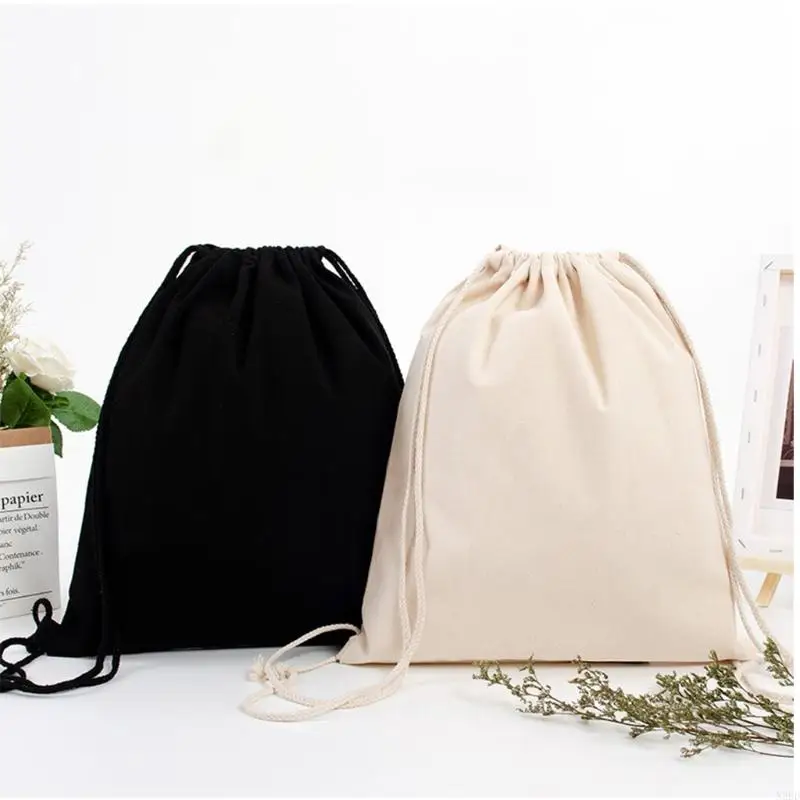 Cotton Canvas Draw String Rucksack Bag Fitnessstudio Sport String Rucksack Sackpack N2UD