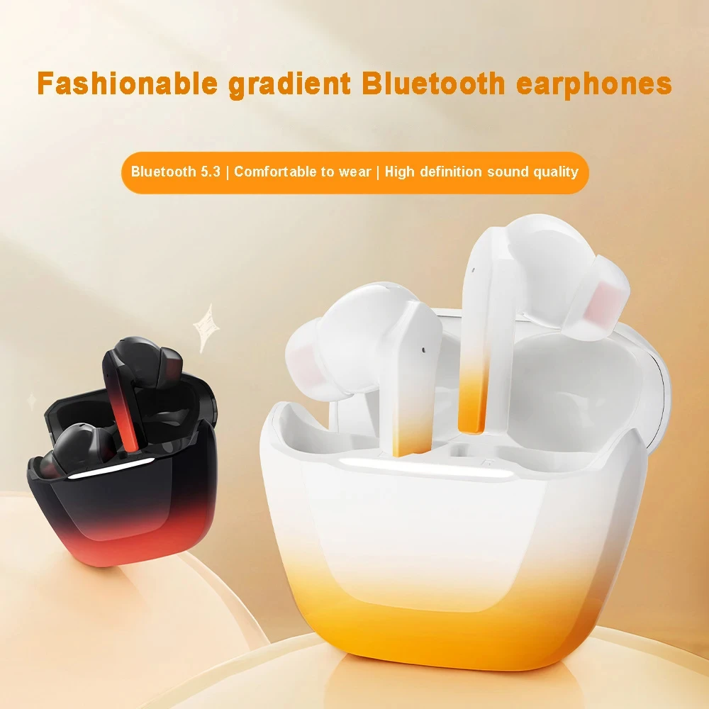 

WS Bluetooth Wireless Earphones Fashion Gradient Hifi Music Headset Waterproof HD Calling Touch Control Earbuds for