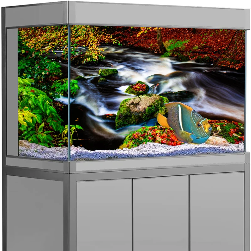 Forest Sticker Aquarium Background Ornament Poster Tropical Rainforest The Aquarium Landscape Self Adhesive Fish Tank Backing Pa