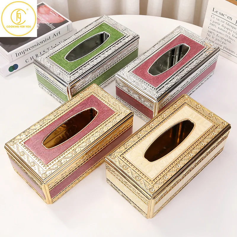 Family Seat Type Acryl Tissue Boxes Living Room Tea Table Restaurant Multifunctional Creative Napkins Tissue Storage Boxes