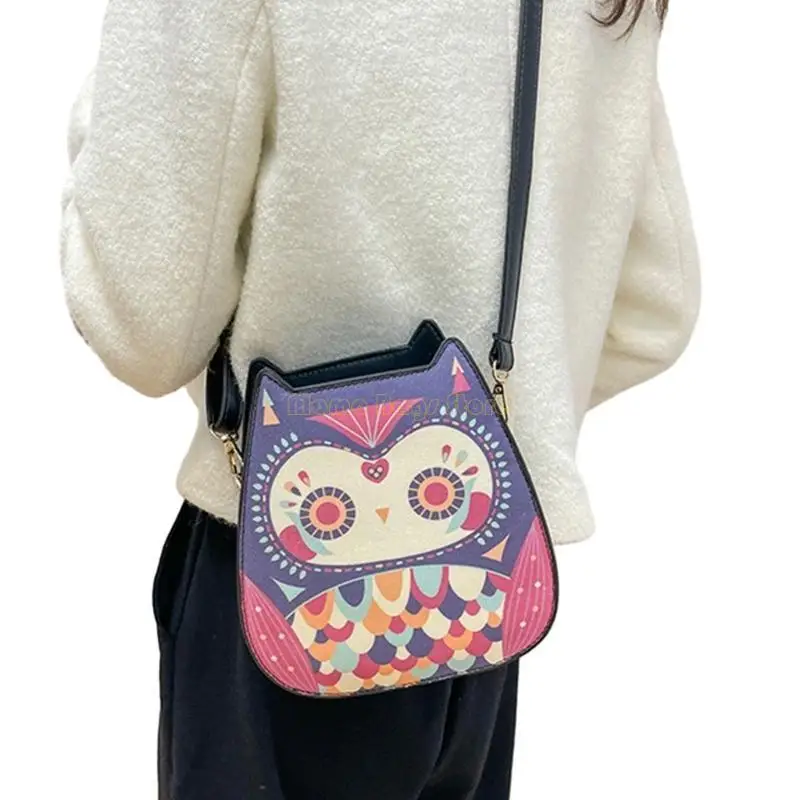 

X90D Women Casual Crossbody Bag Owl Bag PU Leather Shoulder Bag