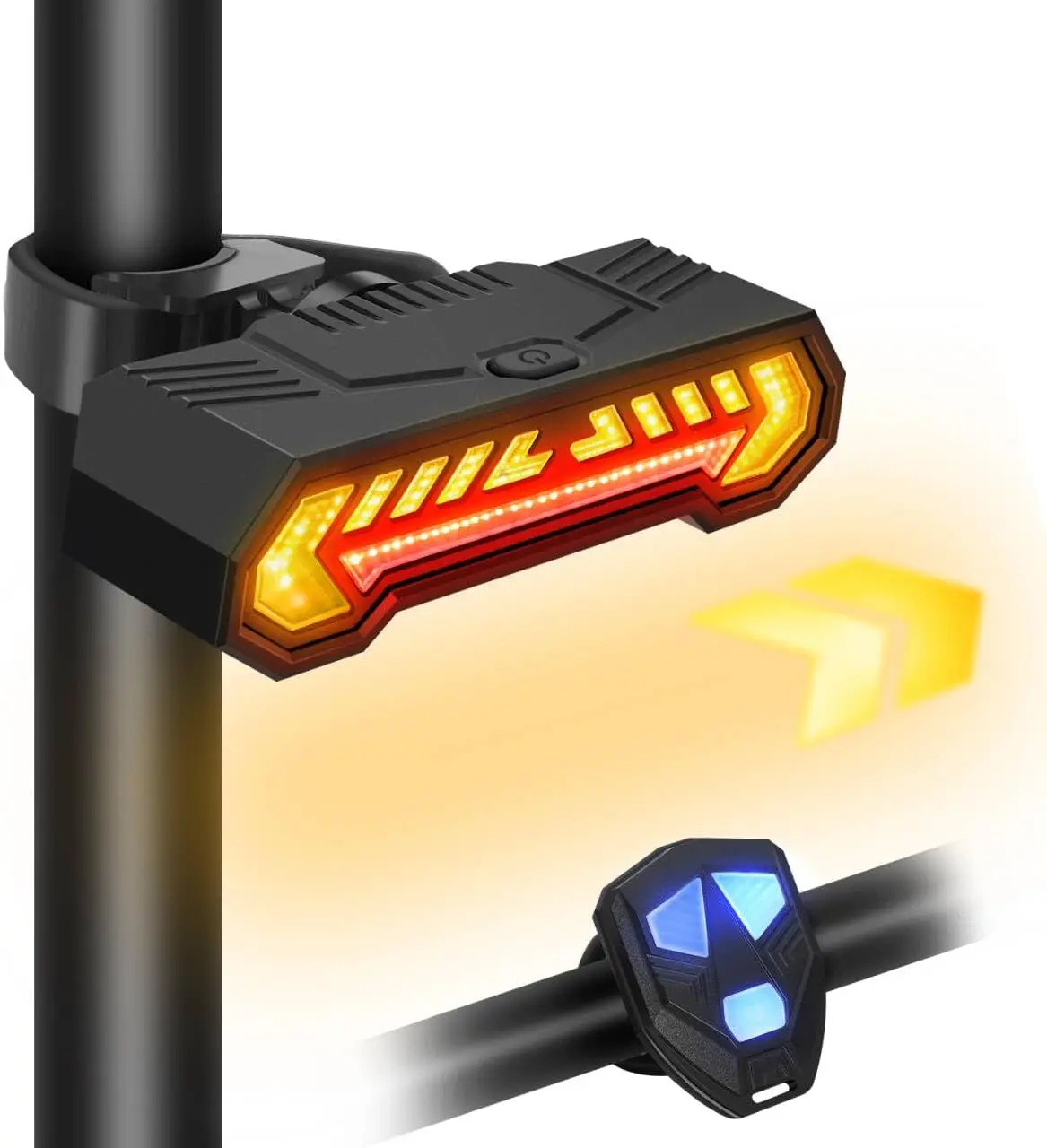 Bike Tail Light,Wireless Remote Turn Signals with Warning & Virtual Lane Projection, Waterproof Anti-Collision Safety Signal