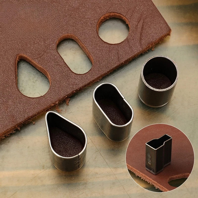 5pcs/6Pcs Short Head Hollow Punch Set Leather Craft Hole Punch Tools DIY Puncher for Belt Wallet Leatherworking Accessories