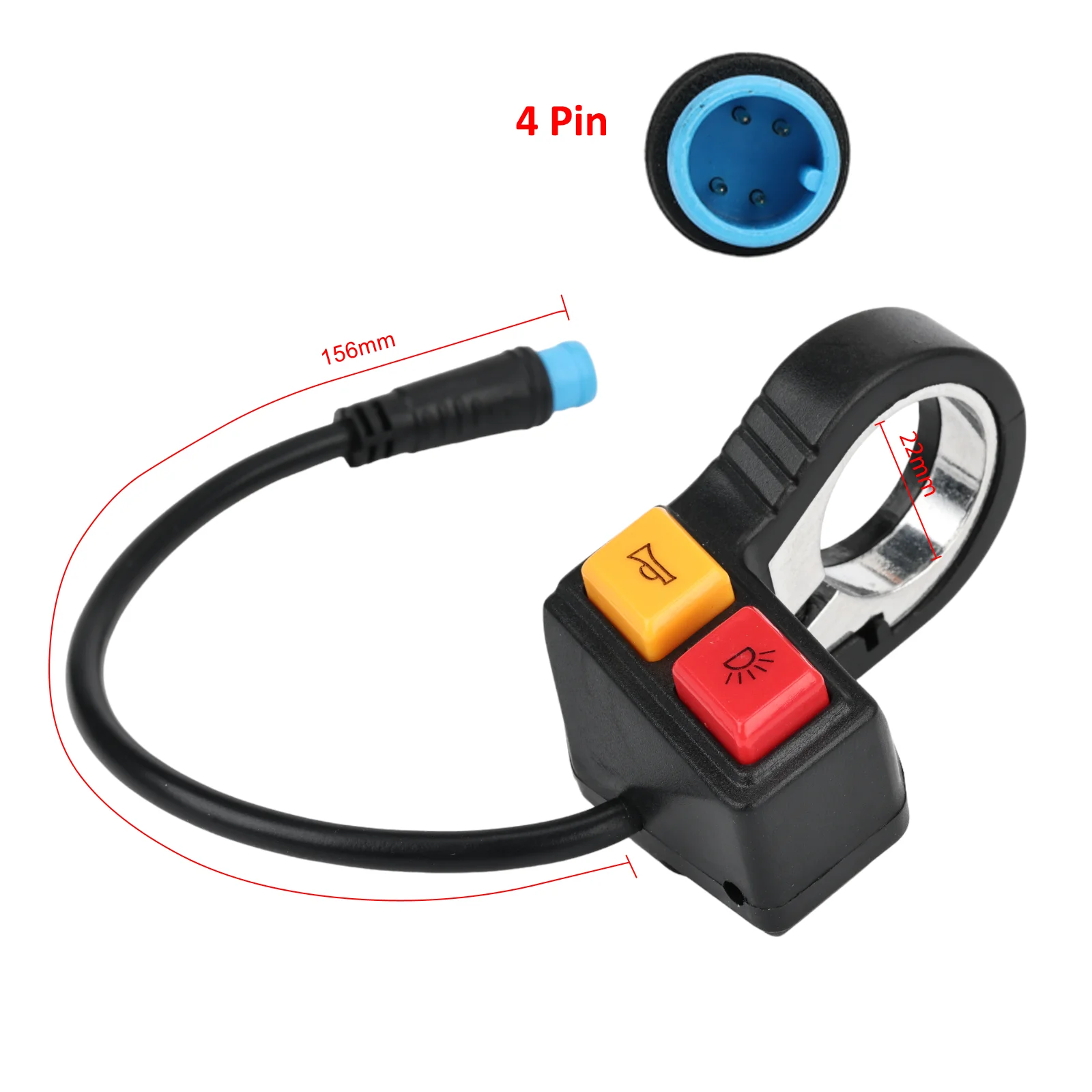 Horn Headlight Switch For KUGOO G2 PRO Electric Scooter 22mm Handlebar 4 Pin Waterproof Connector Universal Spare Parts