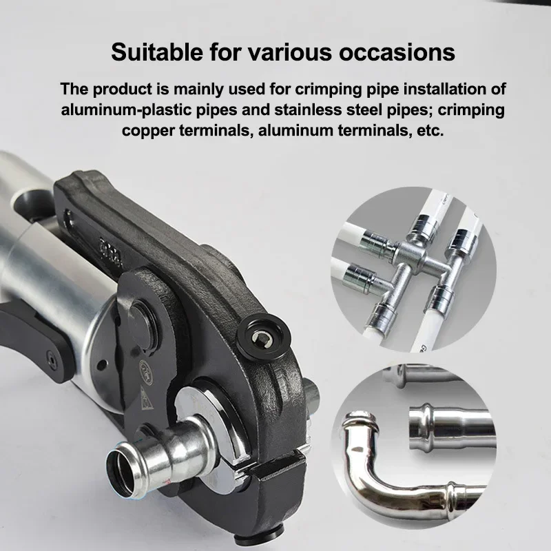 دليل أداة البناء الهيدروليكية الأنابيب العقص كماشة التدفئة الأرضية الفولاذ المقاوم للصدأ الألومنيوم والبلاستيك الأنابيب رقيقة العقص ذو طيات