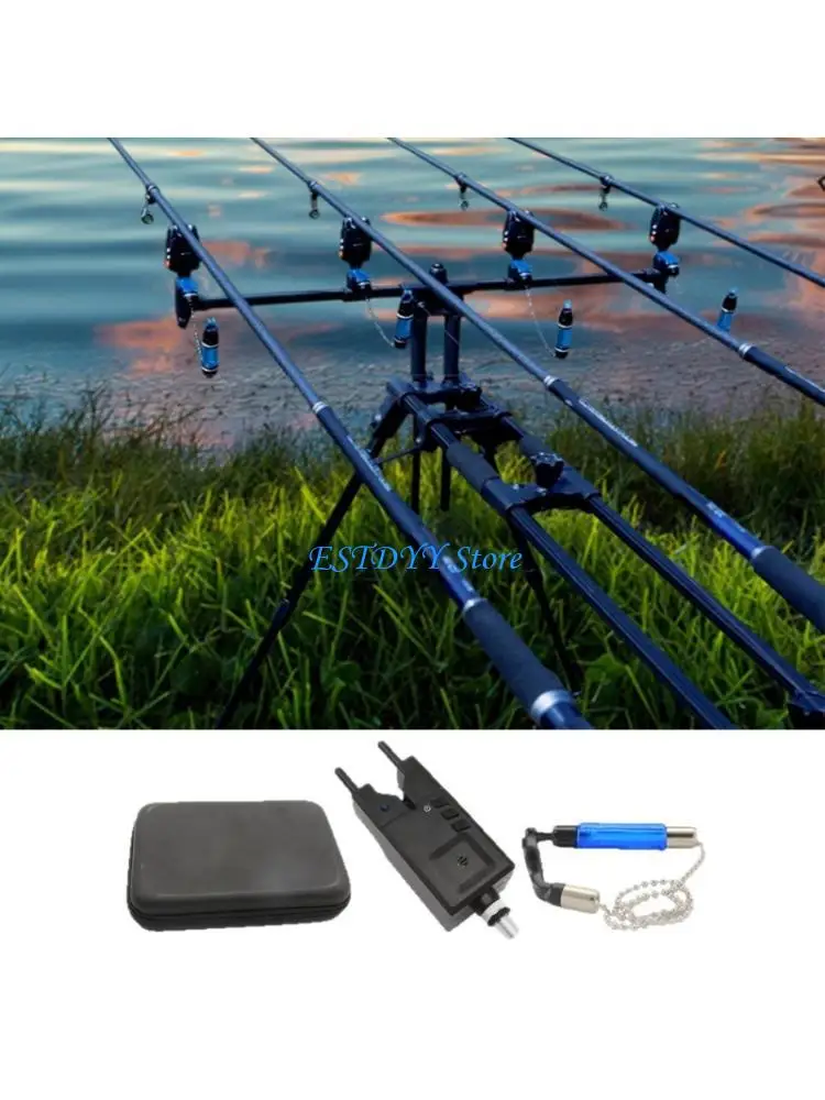 G6DE Electrocnic Bites Alarm with Swingers Bobbin & Storage Box Fishing Rod Alarm