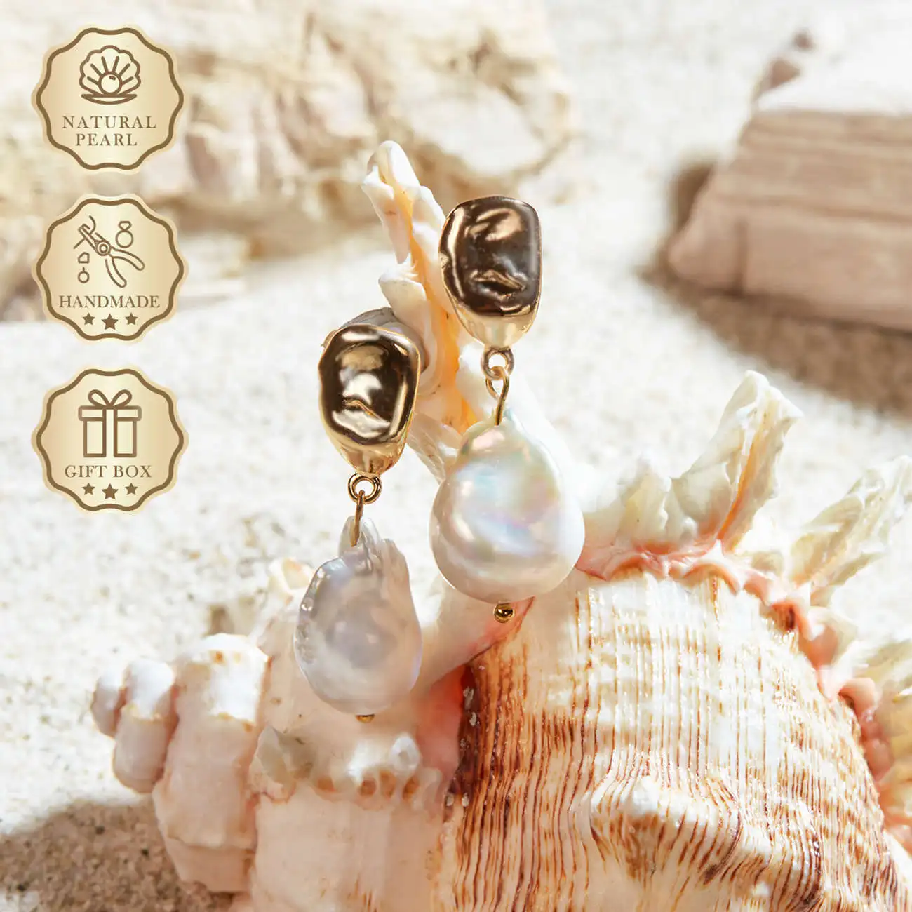 

MYSOYA Большие серьги с пресноводным жемчугом в стиле барокко 10–12 мм с золотым нестандартным дизайном, подарочная коробка, подарок на день рождения и годовщину