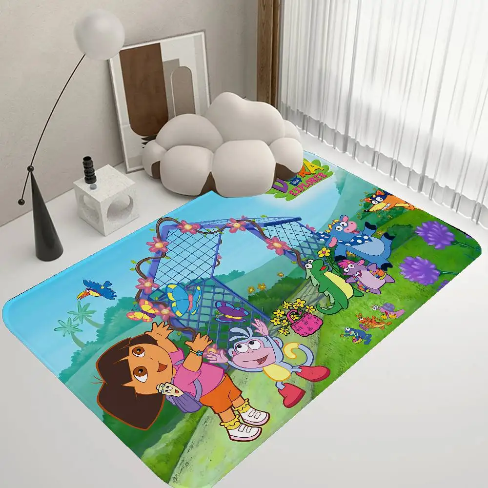 مضحك D-Dora الكلاسيكية أنيمي اكسبلورر المدخل السجاد نمط لينة غرفة نوم الطابق منزل غرفة الغسيل حصيرة المضادة للانزلاق منطقة السرير السجاد #4