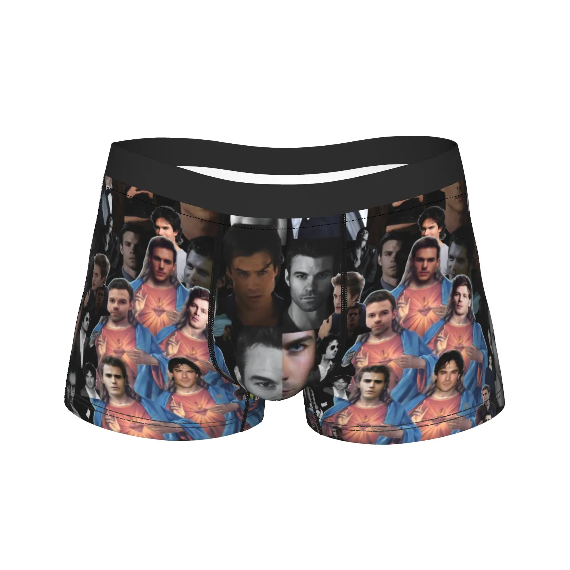 

Трусы-боксеры с 3D-принтом «Дэймон Сальваторе» из сериала «Дневники вампира», дышащие мужские трусы больших размеров