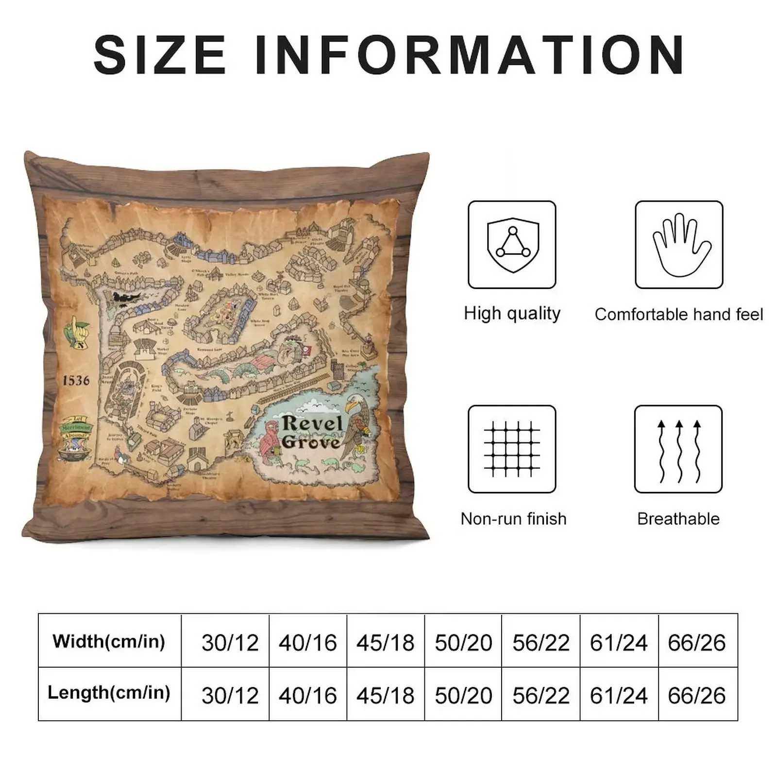 Map of Revel Grove - 1536 part I Throw Pillow Pillowcases pillows decor home Christmas Pillowcase Sofa Cushion Cover pillow