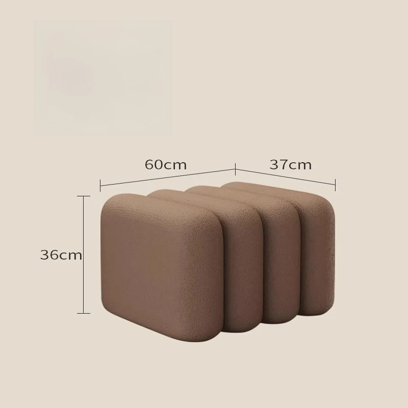 Moderne kunststijl Fuzzy Texture Cilindrische modulaire bankkruk voor woonkamer garderobe decor - afbeelding 1