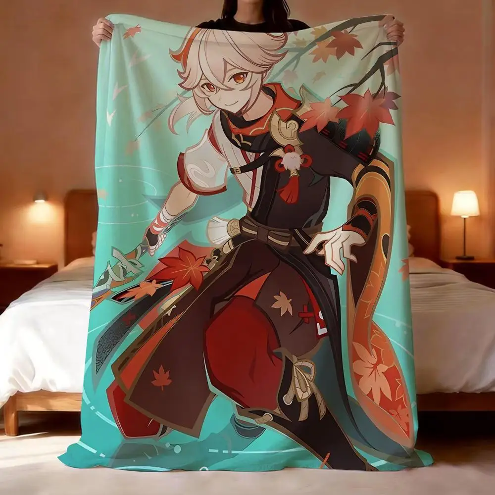 Genshin Impact Kaedehara Kazuha Throw Short Plush Throw Blanket Soft Skin-Friendly Multi-Scene Home Office